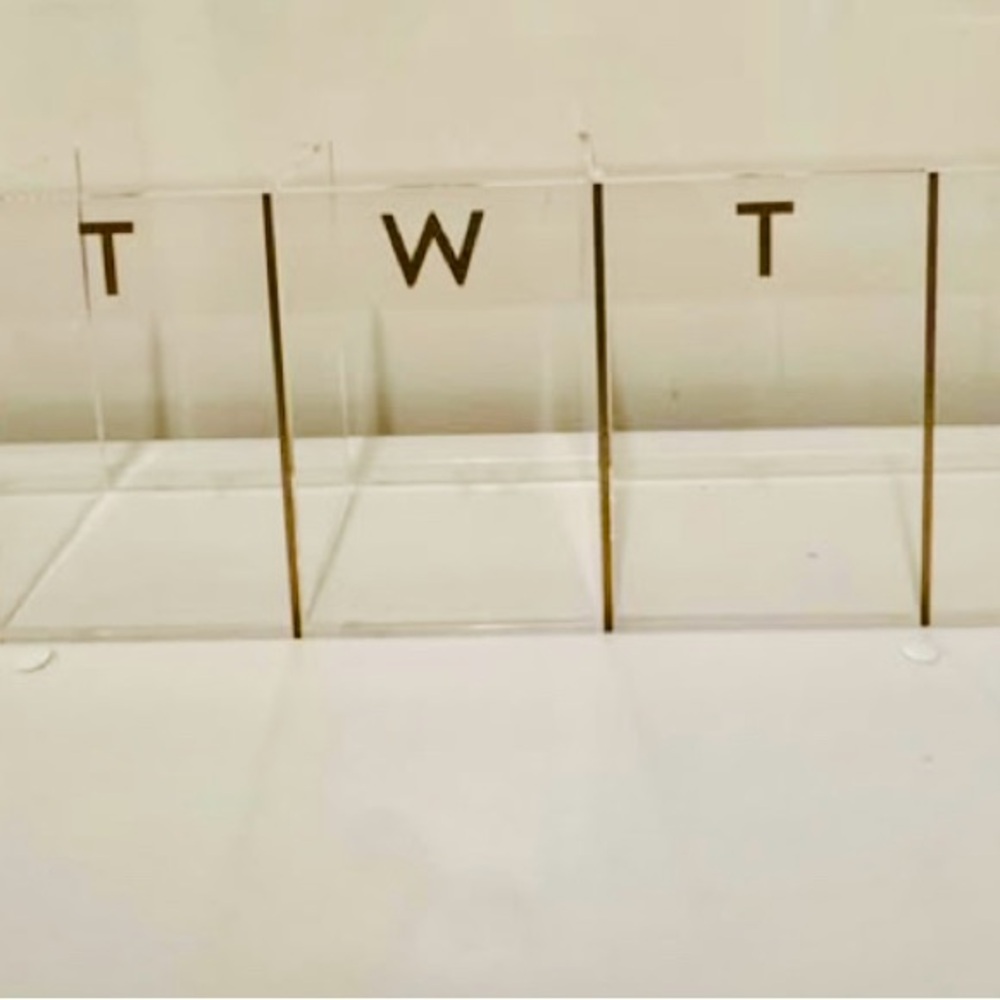 Pottery Barn Clear Acrylic Weekly Organizer